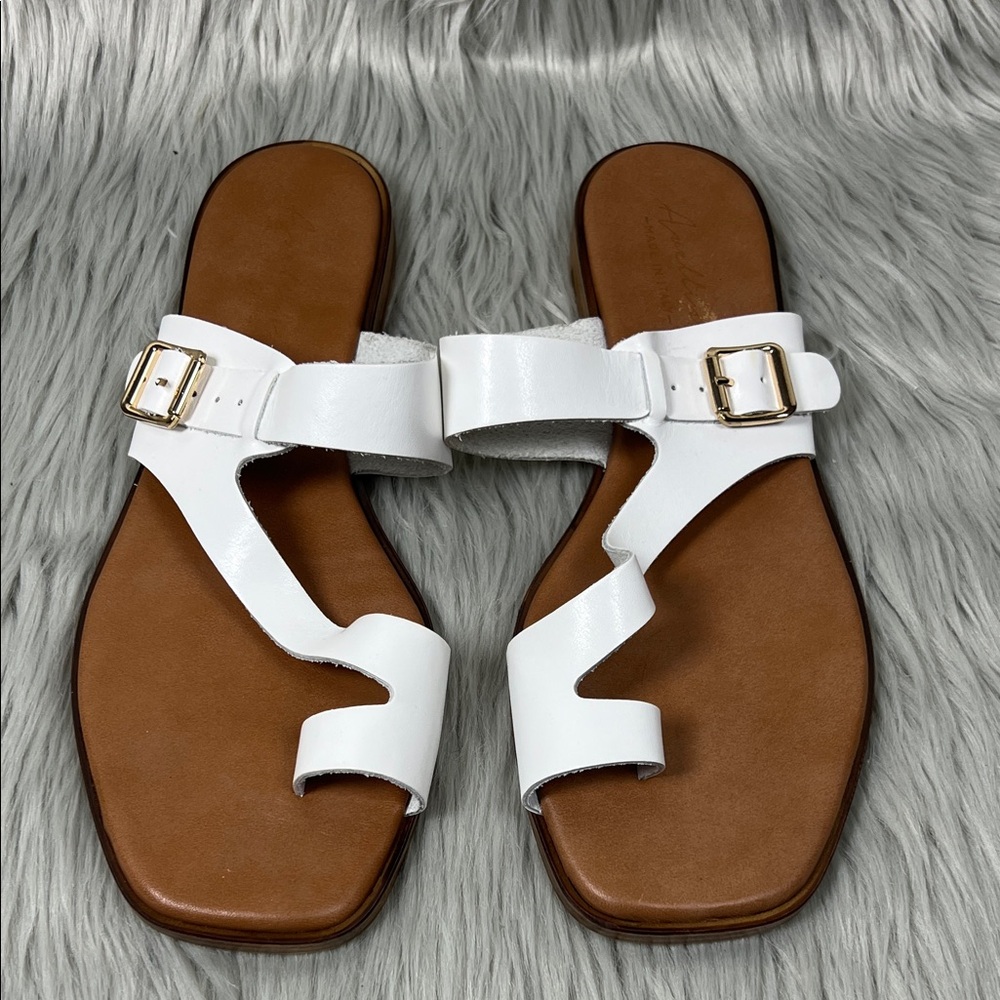 Ariellin White Strappy Italian Leather Sandals